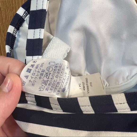 Lands’ End Navy Blue & White Stripe Tankini Top Swimsuit Top Size 4 w/ Underwire - Picture 7 of 7